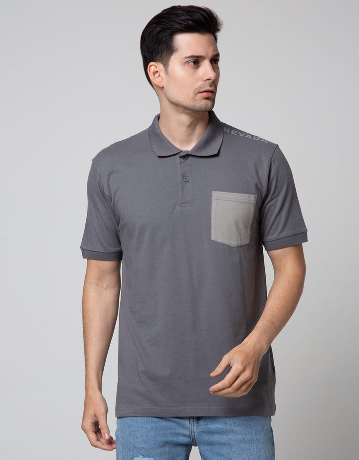 Nevada Short Sleeve Polo Shirt With Pocket And Print
