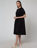 Connexion Short Sleeve Midi Dress Cotton Saten