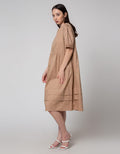 Connexion Short Sleeve Midi Dress Cotton Saten