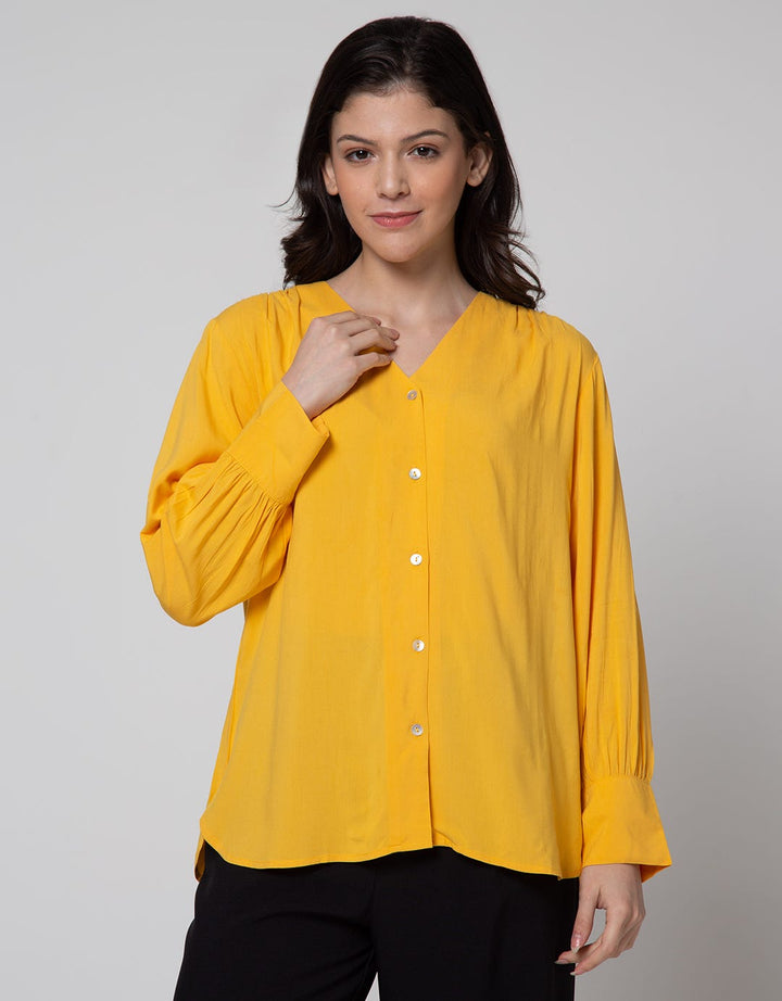 St. Yves Long Sleeve Blouse Rayon Vega Shell