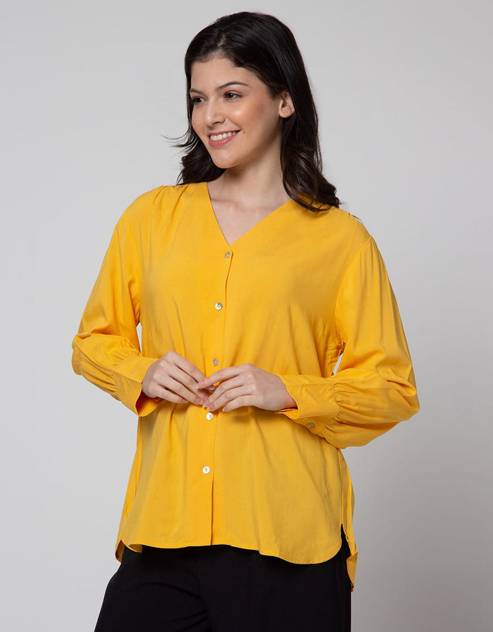 St. Yves Long Sleeve Blouse Rayon Vega Shell