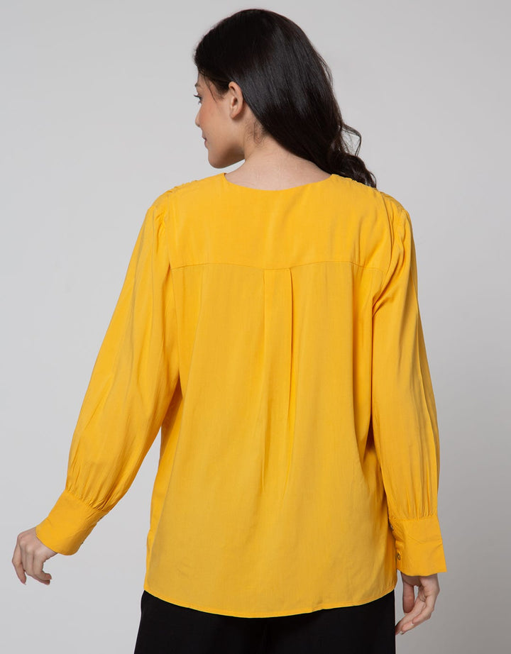 St. Yves Long Sleeve Blouse Rayon Vega Shell