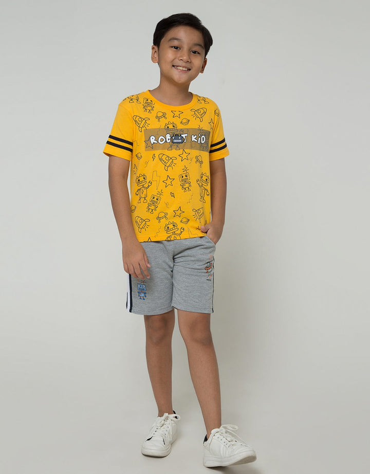 Little M Terry Robot Boys Shorts