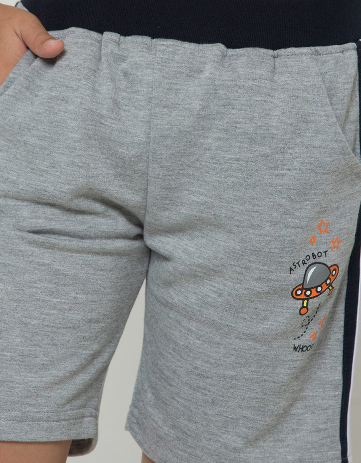 Little M Terry Robot Boys Shorts