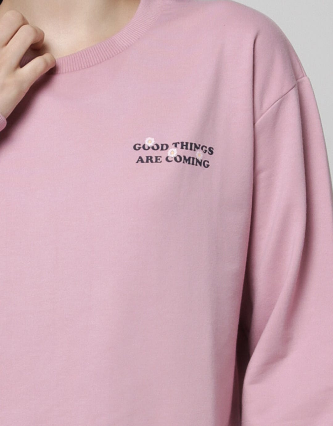 Nevada Long Sleeve Midi Dress Round Neck Good Things Are Coming