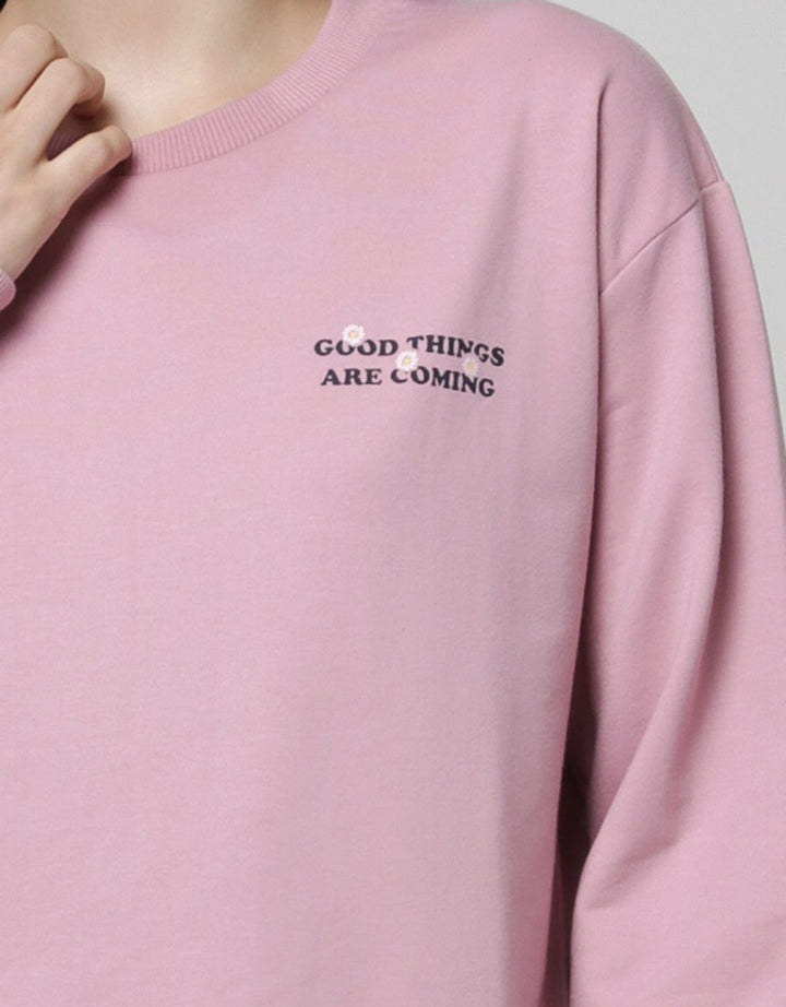 Nevada Long Sleeve Midi Dress Round Neck Good Things Are Coming