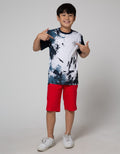 Nevada Short Sleeve T-Shirt Print Splash Blok Sleeve