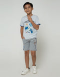 Little M Short Sleeve T-Shirt Robot Bordir