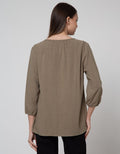 St. Yves Linen W Stoppe Women's 7/8 Sleeve Blouse