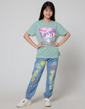 Nevada Print Love Kaos Anak Perempuan