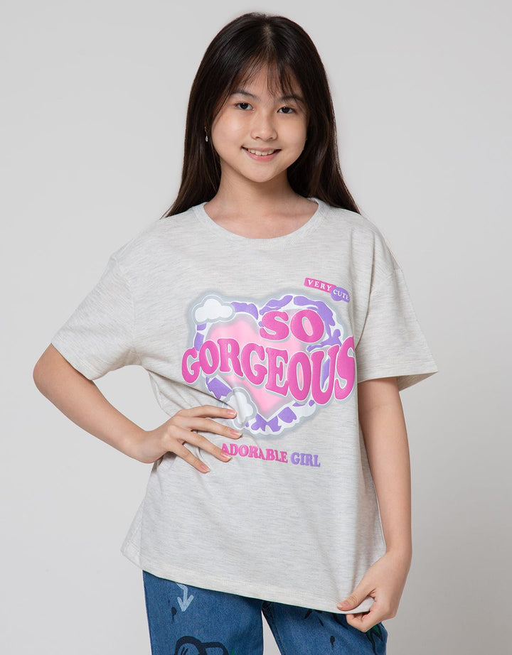 Nevada Print Love Kaos Anak Perempuan