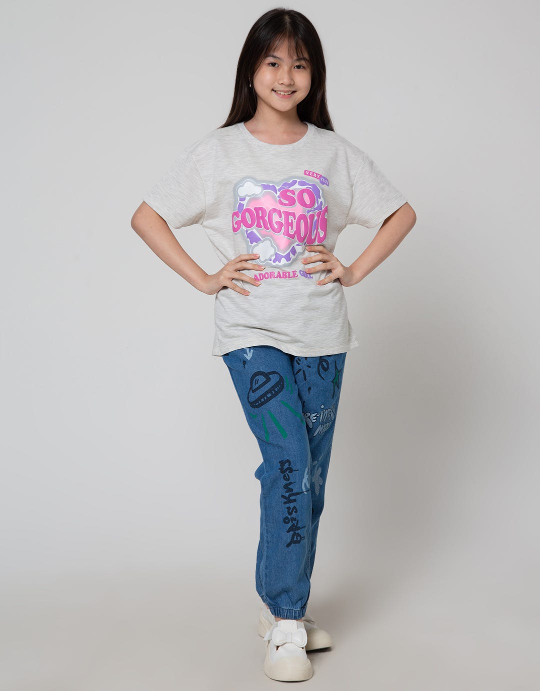Nevada Print Love Kaos Anak Perempuan