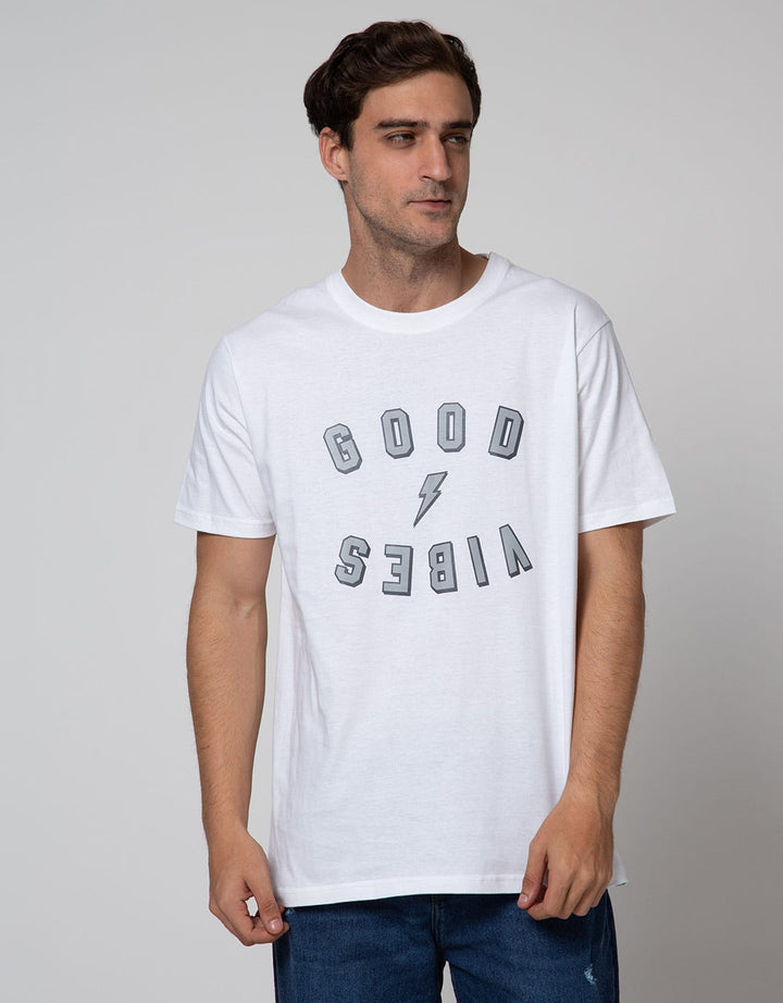 T Zone Short Sleeve T-Shirt Big Size Good Vibes