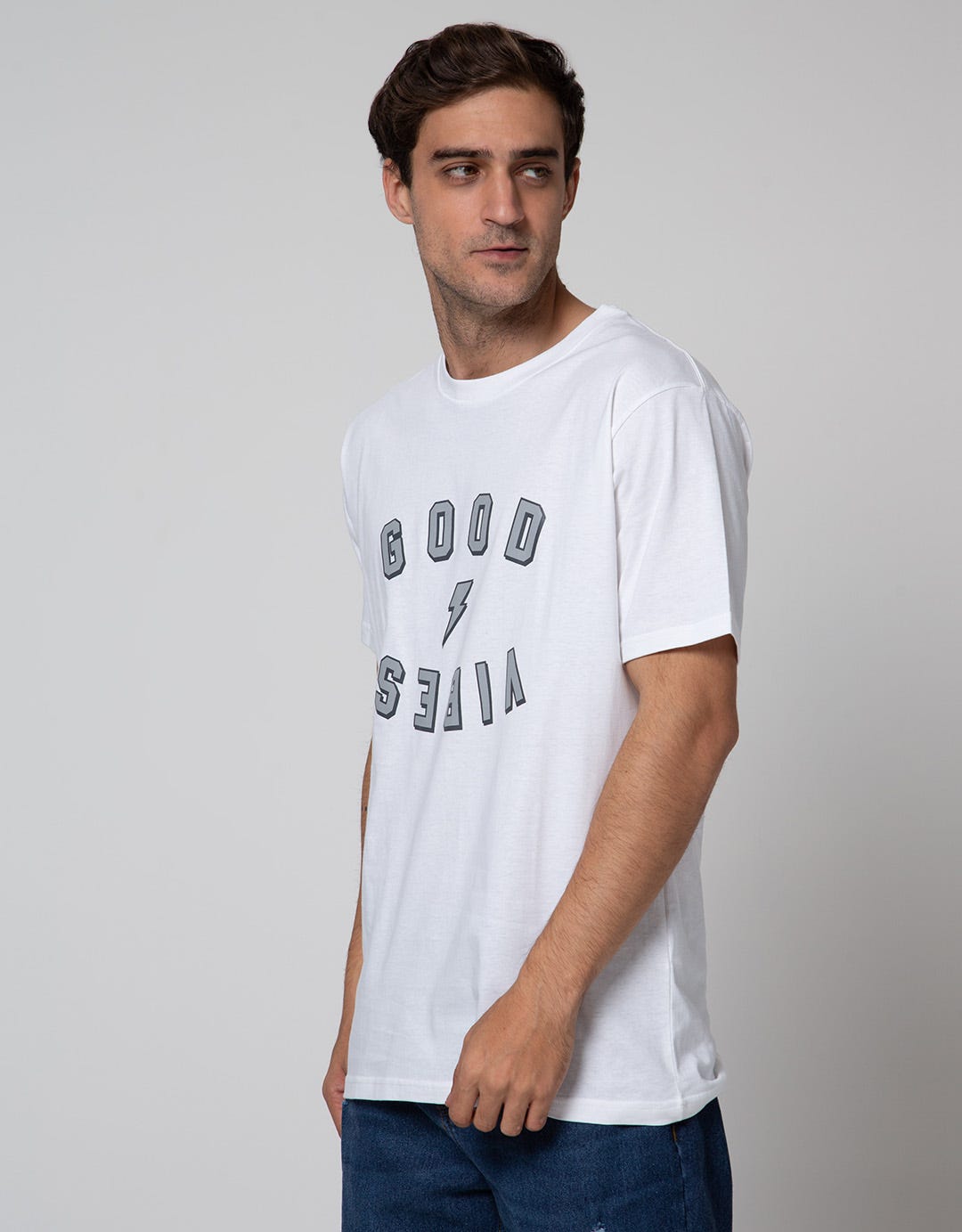 T Zone Short Sleeve T-Shirt Big Size Good Vibes