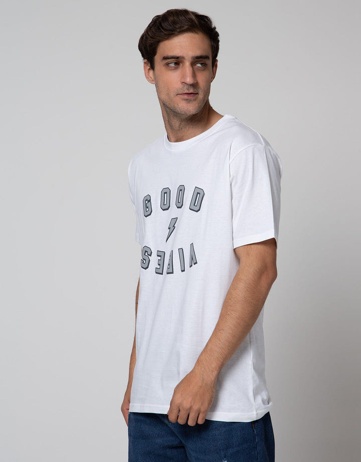 T Zone Short Sleeve T-Shirt Big Size Good Vibes