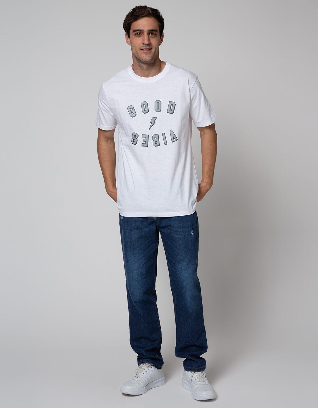 T Zone Short Sleeve T-Shirt Big Size Good Vibes