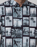 Details Short Sleeve Shirt Tencel Print Checks Photoprint