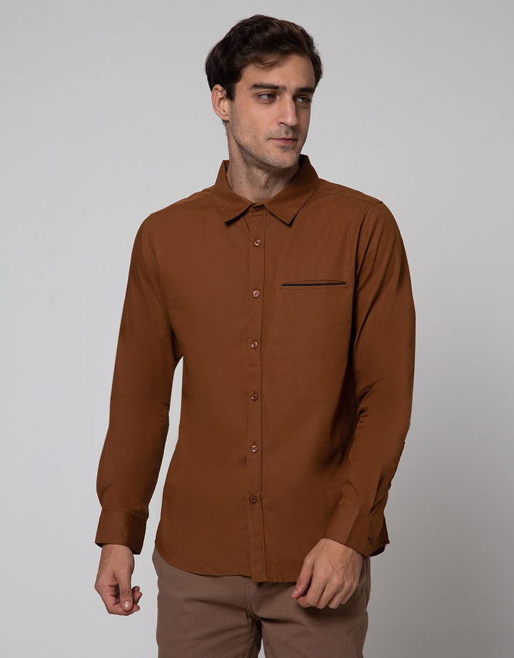 Details Long Sleeve Shirt Tencel Solid