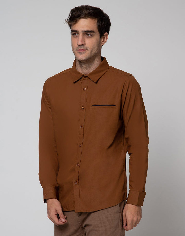 Details Long Sleeve Shirt Tencel Solid