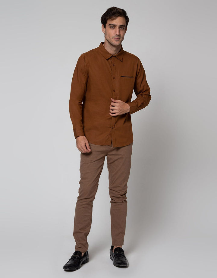 Details Long Sleeve Shirt Tencel Solid