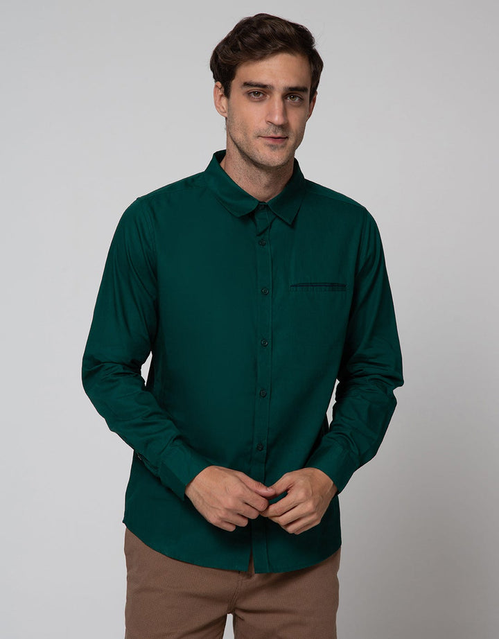 Details Long Sleeve Shirt Tencel Solid