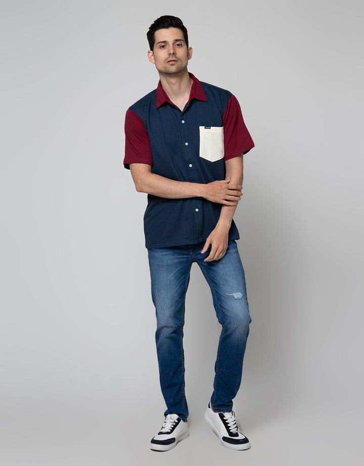 Nevada Knit Pocket Kemeja Pria