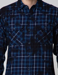 Nevada Long Sleeve Shirt Checked Indigo