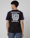Disney Mickey Backprint And Stripe O:Black:L:Graphic:Ss T-Shirt Short Sleeve T-Shirt