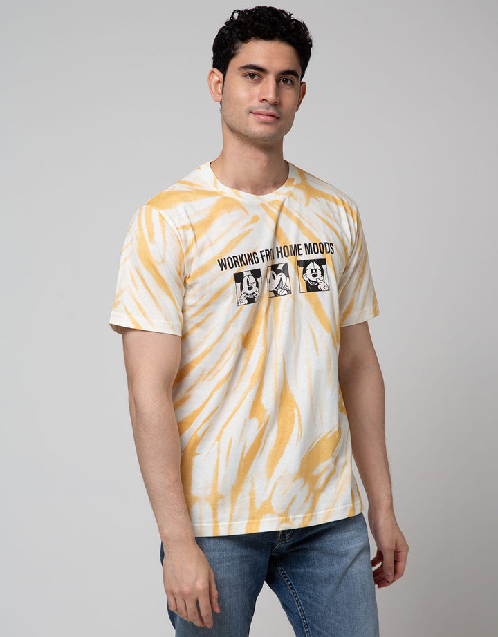 Disney Mickey Tie Dye Kaos Kasual Pria