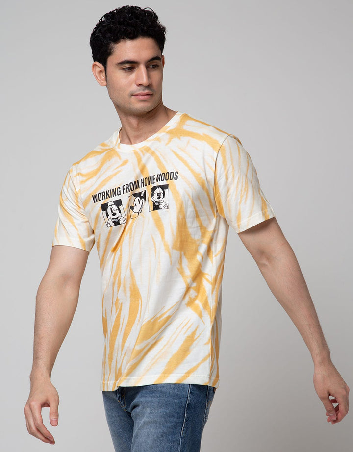 Disney Mickey Tie Dye Kaos Kasual Pria
