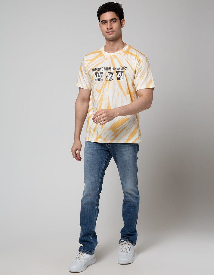 Disney Mickey Tie Dye Kaos Kasual Pria