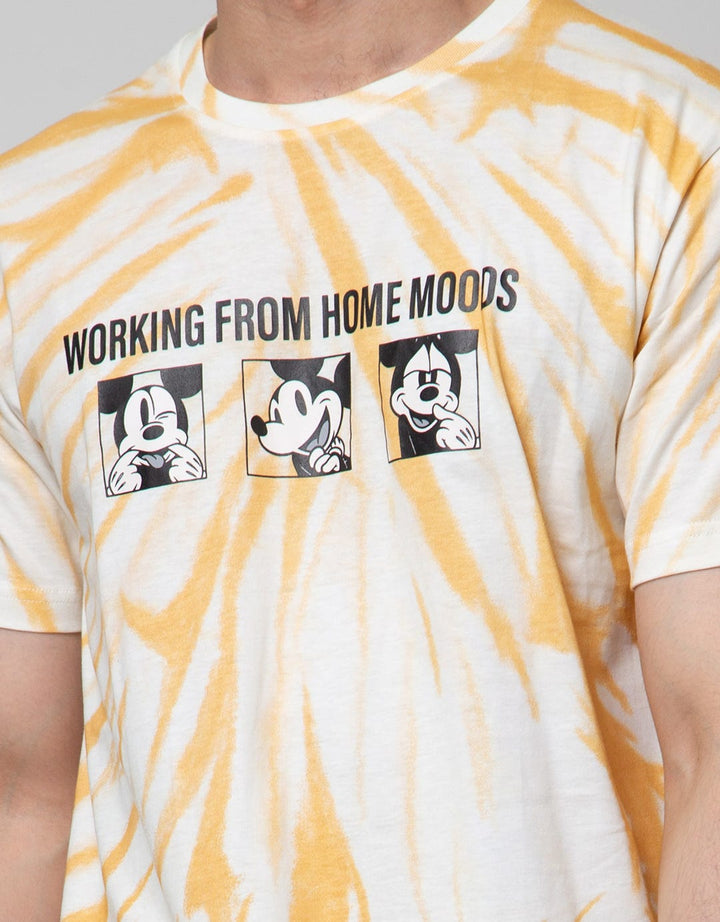 Disney Mickey Tie Dye Kaos Kasual Pria