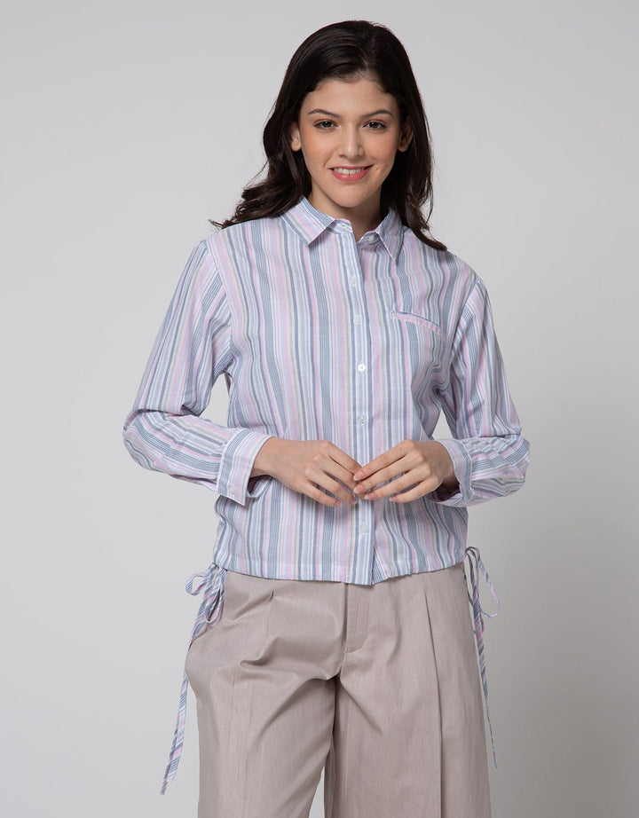 Nevada Kemeja Lengan Pendek Top Cotton Stripe