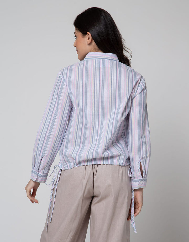 Nevada Kemeja Lengan Pendek Top Cotton Stripe
