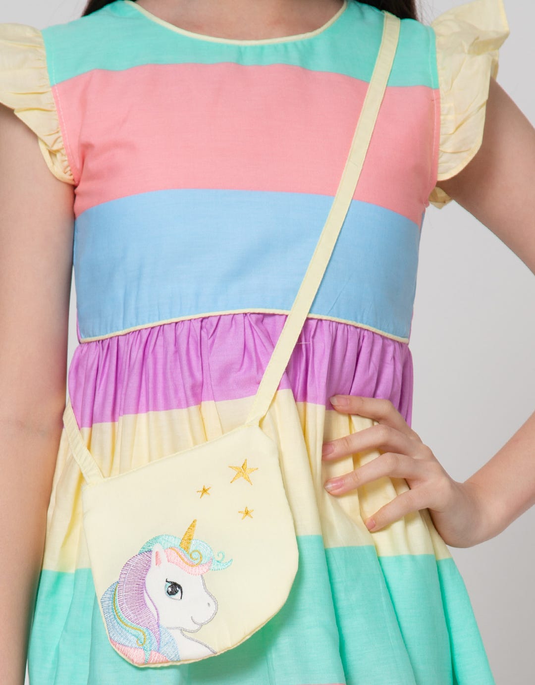 Kidz Too Short Sleeve Midi Dress Tangan Geber Warna Tas