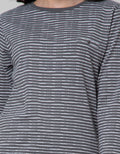 Connexion Kemeja Lengan Panjang Sabrina Kantong Stripes Txt