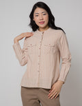 Triset Ladies Mini Plaid Blouse Wanita