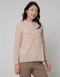 Triset Ladies Mini Plaid Blouse Wanita