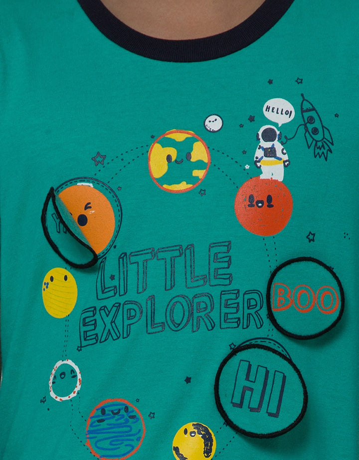 Little M Short Sleeve T-Shirt Aplikasi Little Explorer