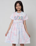 Aero Short Sleeve Midi Dress Tie Dye Unicorn