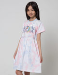 Aero Short Sleeve Midi Dress Tie Dye Unicorn