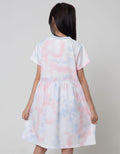Aero Short Sleeve Midi Dress Tie Dye Unicorn