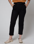 Connexion Hi Waist Paperbag Ankle Pants With Ramie Belt