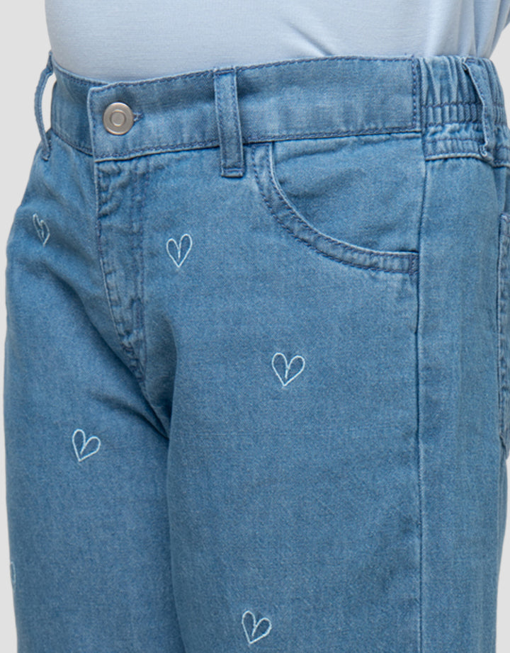 LITTLE M HEART CELANA JEANS ANAK PEREMPUAN