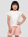 LITTLE M STRIPE POCKET PAKAIAN SETELAN ANAK PEREMPUAN