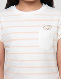 LITTLE M STRIPE POCKET PAKAIAN SETELAN ANAK PEREMPUAN