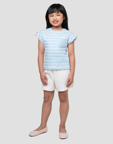 LITTLE M STRIPE POCKET PAKAIAN SETELAN ANAK PEREMPUAN