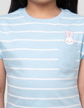 LITTLE M STRIPE POCKET PAKAIAN SETELAN ANAK PEREMPUAN