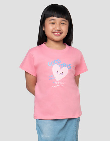 LITTLE M GOOD VIBES PRINT KAOS ANAK PEREMPUAN