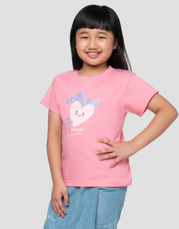 LITTLE M GOOD VIBES PRINT KAOS ANAK PEREMPUAN